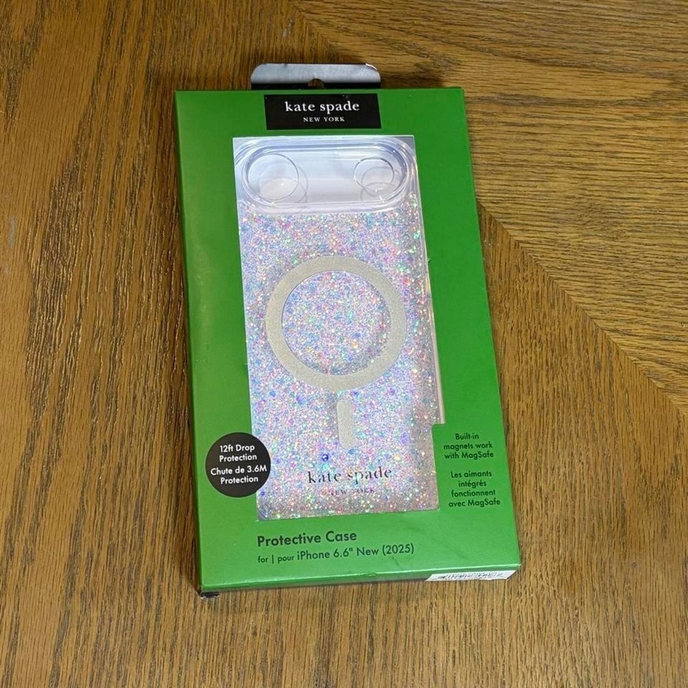 Kate Spade iPhone Air Protective Case MagSafe Glitter Silver Clear